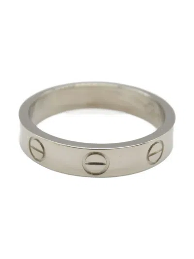 Pre-owned Cartier 2010s 18k White Gold Mini Love Ring In Silver