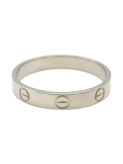 Pre-owned Cartier 2010s 18k White Gold Mini Love Ring In Silver