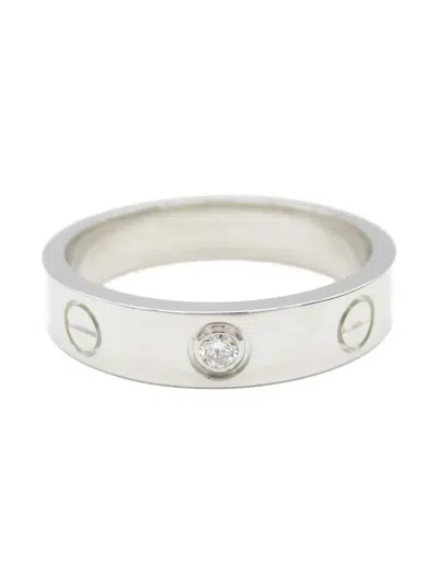 Pre-owned Cartier 2010s 18k White Gold Mini Love Ring In Silver