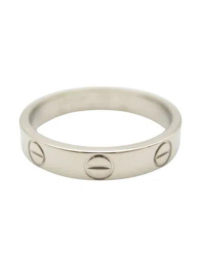Pre-owned Cartier 2010s 18k White Gold Mini Love Ring In Silver
