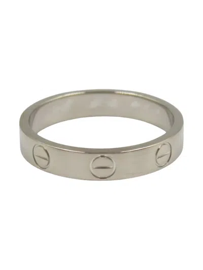 Pre-owned Cartier 2010s 18k White Gold Mini Love Ring In Silver