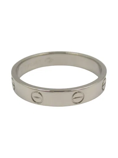 Pre-owned Cartier 2010s 18k White Gold Mini Love Ring In Silver