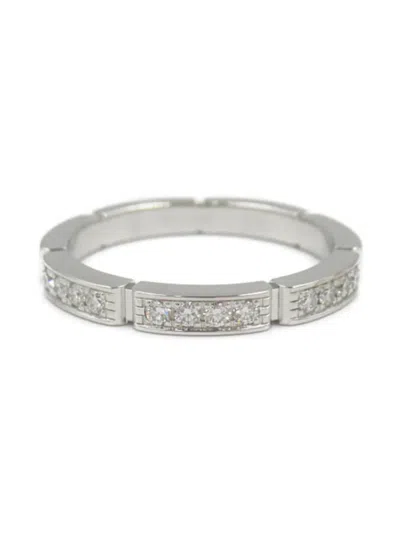 Pre-owned Cartier 2010s 18k White Gold Panthère Diamond Ring In Silver