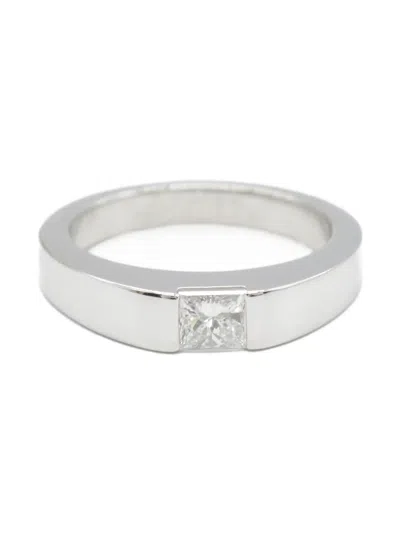 Pre-owned Cartier 2010s 18k White Gold Tank Ring