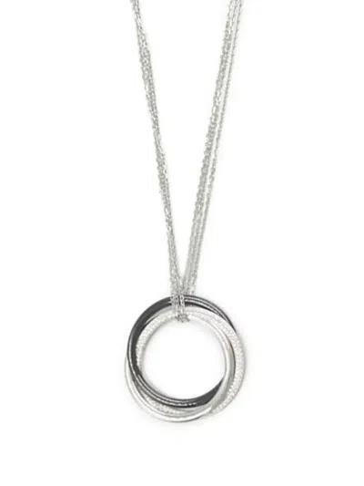 Pre-owned Cartier 2010s 18k White Gold Trinity Diamond Necklace In Silver