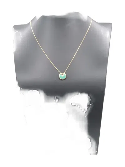 Pre-owned Cartier 2010s 18k Yellow Gold Amulette Chrysoprase And Diamond Necklace