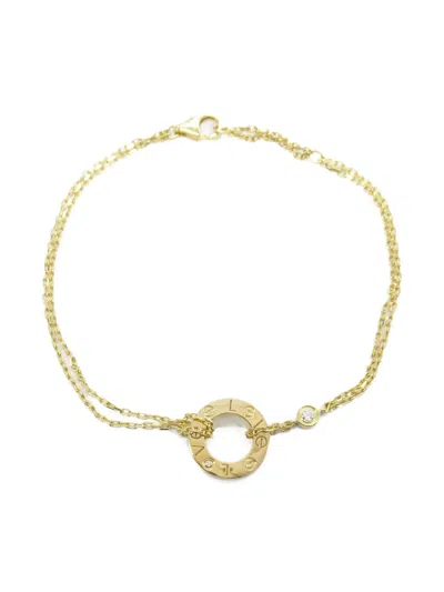 Pre-owned Cartier 2010s 18k Yellow Gold Love Circle 2pd Diamond Bracelet