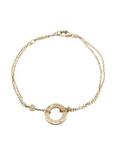 Pre-owned Cartier 2010s 18k Yellow Gold Love Circle Diamond Bracelet