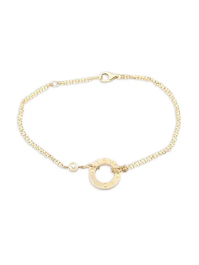 Pre-owned Cartier 10s 18k Yellow Gold Love Circle Diamond Bracelet