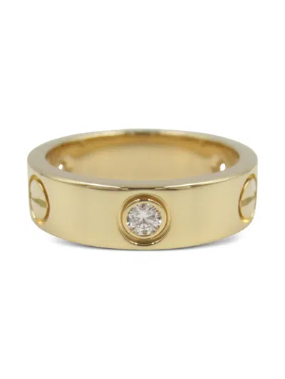 Pre-owned Cartier 2010s 18k Yellow Gold Love Ring 3pd Diamond Ring