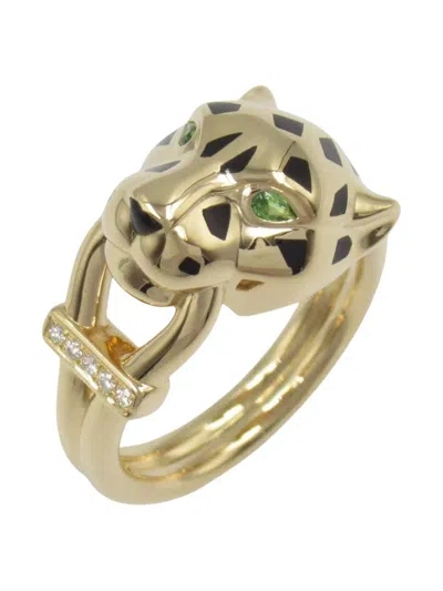 Pre-owned Cartier 2010s 18k Yellow Gold Panthère Multi-stone Ring