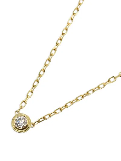Pre-owned Cartier 2010s 18k Yellow Gold Small Amour Diamond Necklace