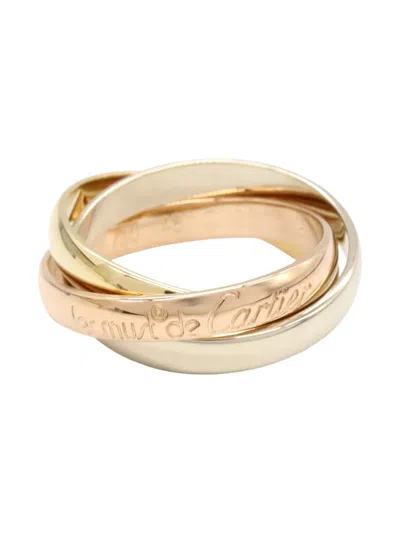 Pre-owned Cartier 2010s 18k Yellow, White And Rose Gold Trinity Ring