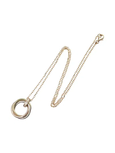 Pre-owned Cartier 2010s 18kt Gold Trinity Diamond Necklace