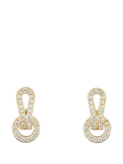 Pre-owned Cartier 2010s Agrafe Diamond Earrings In Gold