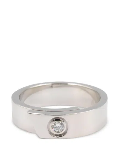Pre-owned Cartier 2010s Anniversary Diamond Embellished Ring In Silver