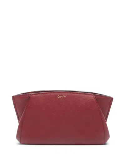 Pre-owned Cartier 2010s C De  Clutch Bag In Red