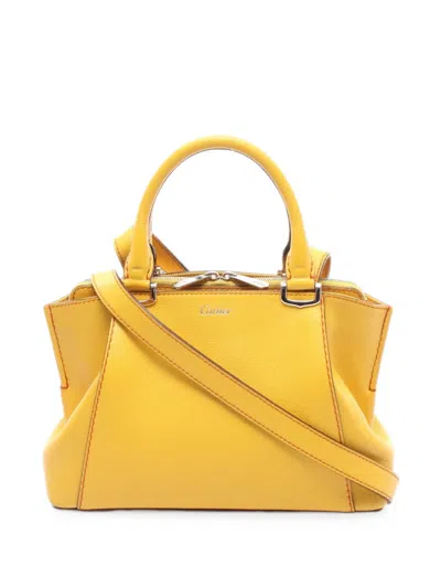 Pre-owned Cartier 2010s C De  Shoulder Bag In Yellow