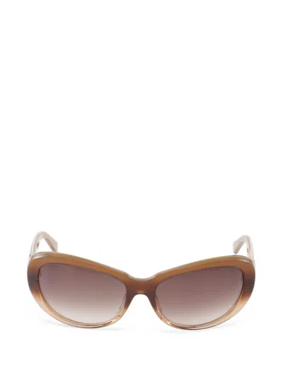 Pre-owned Cartier 2010s C Decor Oval-frame Sunglasses In Brown