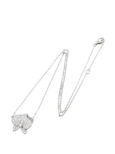 Pre-owned Cartier 2010s Caress Orchidée Diamond Necklace In Silver