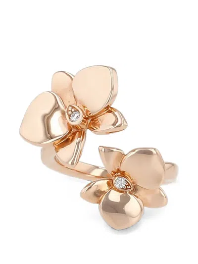 Pre-owned Cartier 2010s Caresse D'orchidées Diamond Ring In Pink