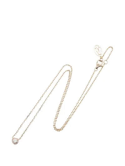 Pre-owned Cartier 2010s D'amour Heart Diamond Necklace In Pink
