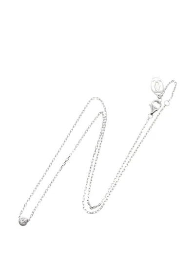 Pre-owned Cartier 2010s Damour Sm Diamond Necklace In Silver