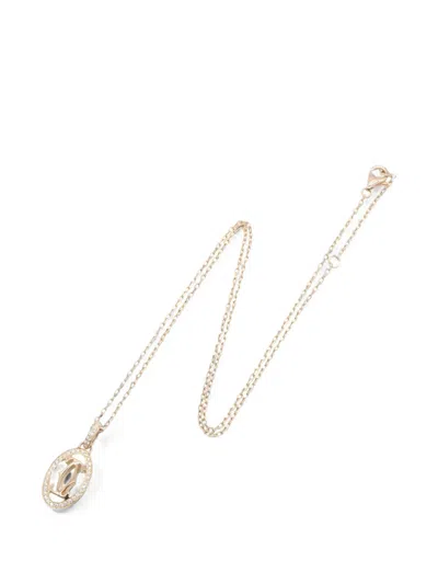 Pre-owned Cartier 2010s Double C Diamond Necklace In Pink