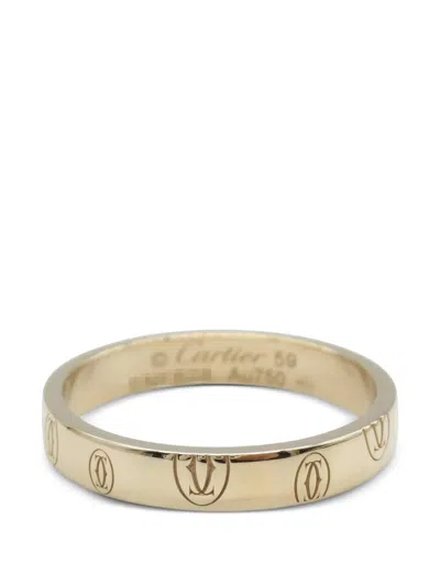 Pre-owned Cartier 2010s Happy Birthday Patterned Ring In Gold