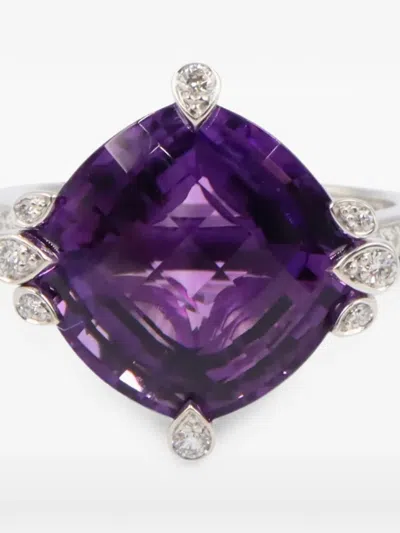 Pre-owned Cartier 2010s Indian Mystery Diamond-embellishment Ring In Silver