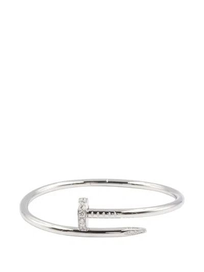Pre-owned Cartier 2010s Juste Un Clou Diamond Bracelet In Silver