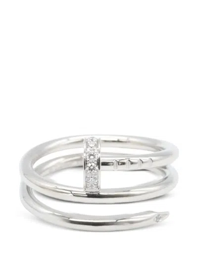 Pre-owned Cartier 2010s Juste Un Clou Diamond Ring In Silver
