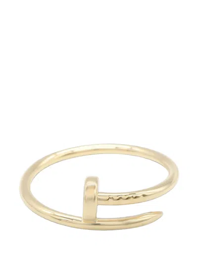 Pre-owned Cartier 2010s Juste Un Clou Engraved-logo Ring In Gold