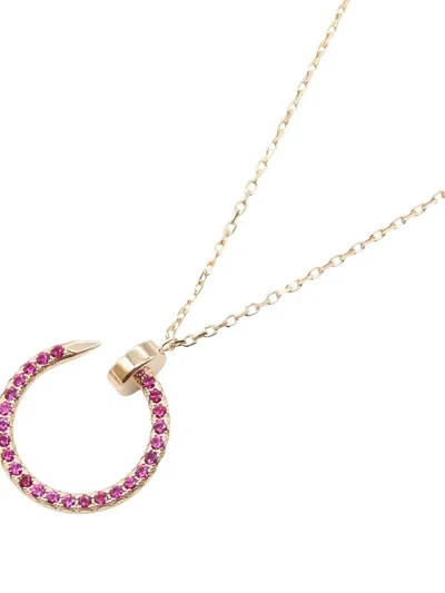 Pre-owned Cartier 2010s Juste Un Clou Ruby Necklace In Gold