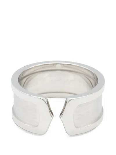 Pre-owned Cartier 2010s Large C2 Ring In Silver