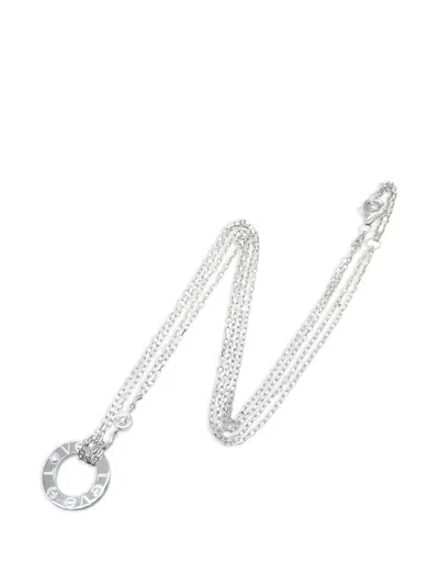 Pre-owned Cartier 2010s Love Circle 2pd Diamond Necklace In Silver