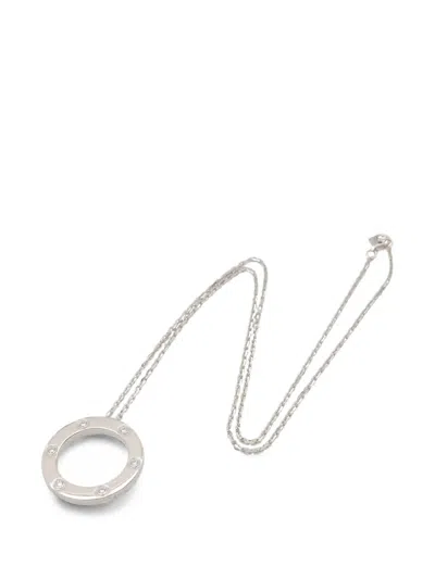 Pre-owned Cartier 2010s Love Circle Diamond Necklace In Silver