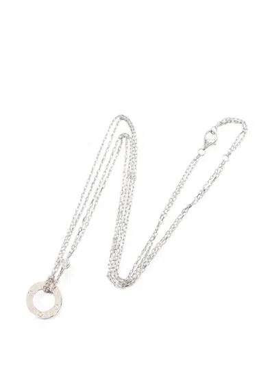 Pre-owned Cartier 2010s Love Circle Diamond Necklace In Silver