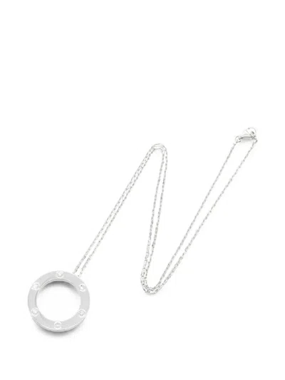 Pre-owned Cartier 2010s Love Diamond Necklace In Silver