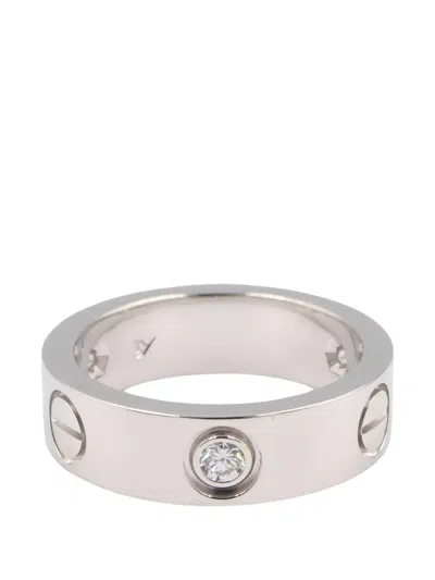 Pre-owned Cartier 2010s Love Diamond Ring In Silver