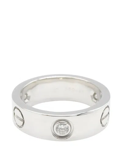 Pre-owned Cartier 2010s Love Diamond Ring In Silver