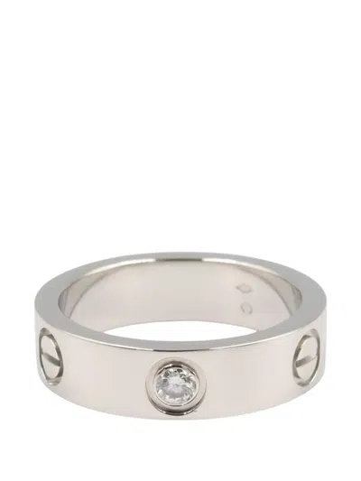 Pre-owned Cartier 2010s Love Diamond Ring In Silver