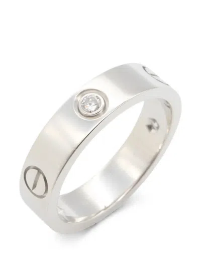 Pre-owned Cartier 2010s Love Diamond Ring In Silver