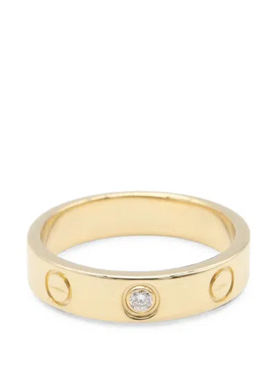 Pre-owned Cartier 2010s Love Diamond-embellishment Ring In Gold