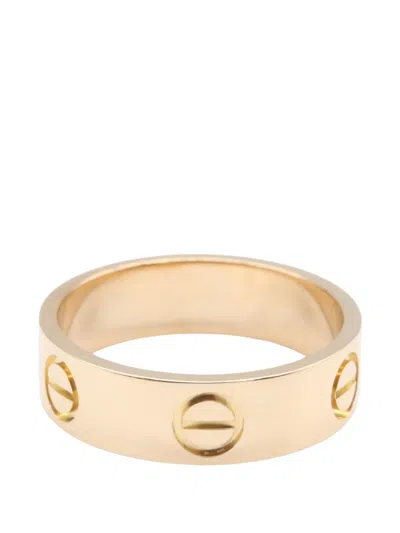 Pre-owned Cartier 2010s Love Engraved-details Ring In Pink