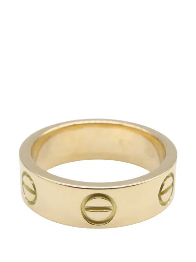 Pre-owned Cartier 2010s Love Screw-detail Ring In Gold