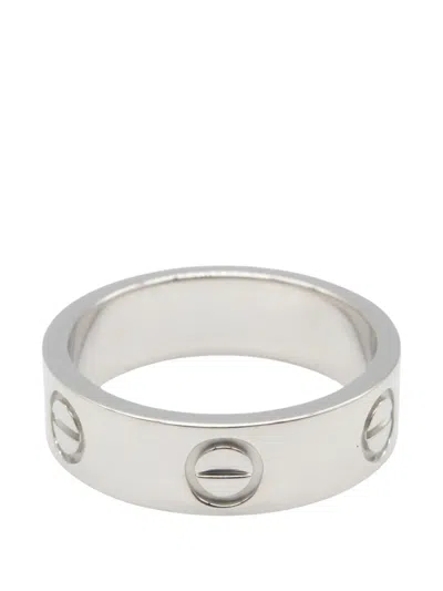 Pre-owned Cartier 2010s Love Screw-detail Ring In Silver