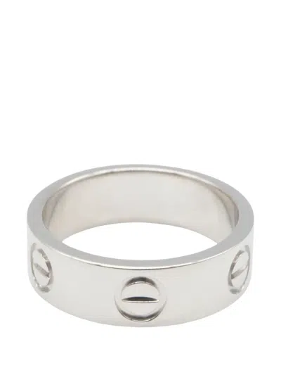 Pre-owned Cartier 2010s Love Screw-motif Ring In Silver
