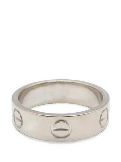 Pre-owned Cartier 2010s Love Screw-motif Ring In Silver