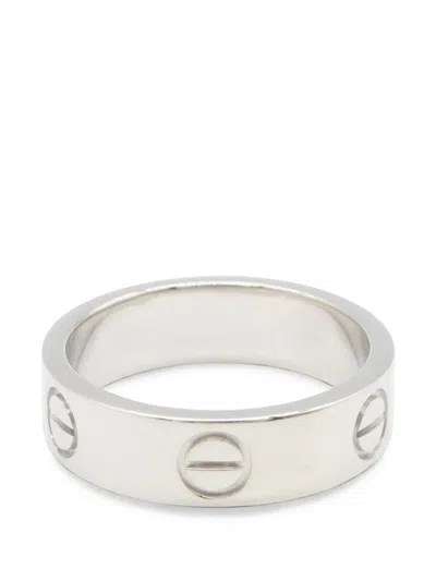 Pre-owned Cartier 2010s Love Screw-motif Ring In Silver